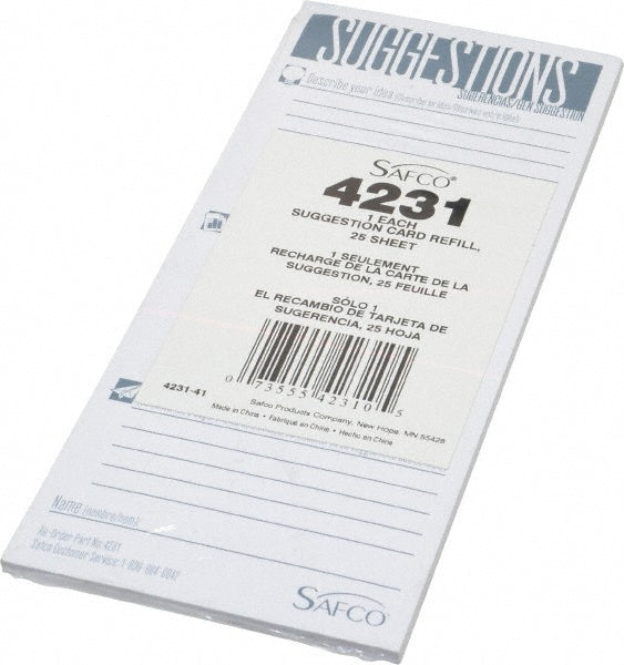 Safco SAF4231 Suggestion Cards 1/4" High, 8-1/4" Wide