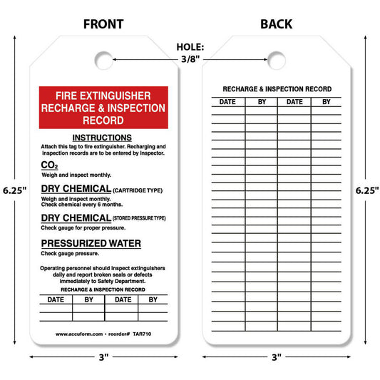 AccuformNMC TAR710 Inspection Tag Rectangle, 6-1/4" High, Synthetic Paper, "Blank"