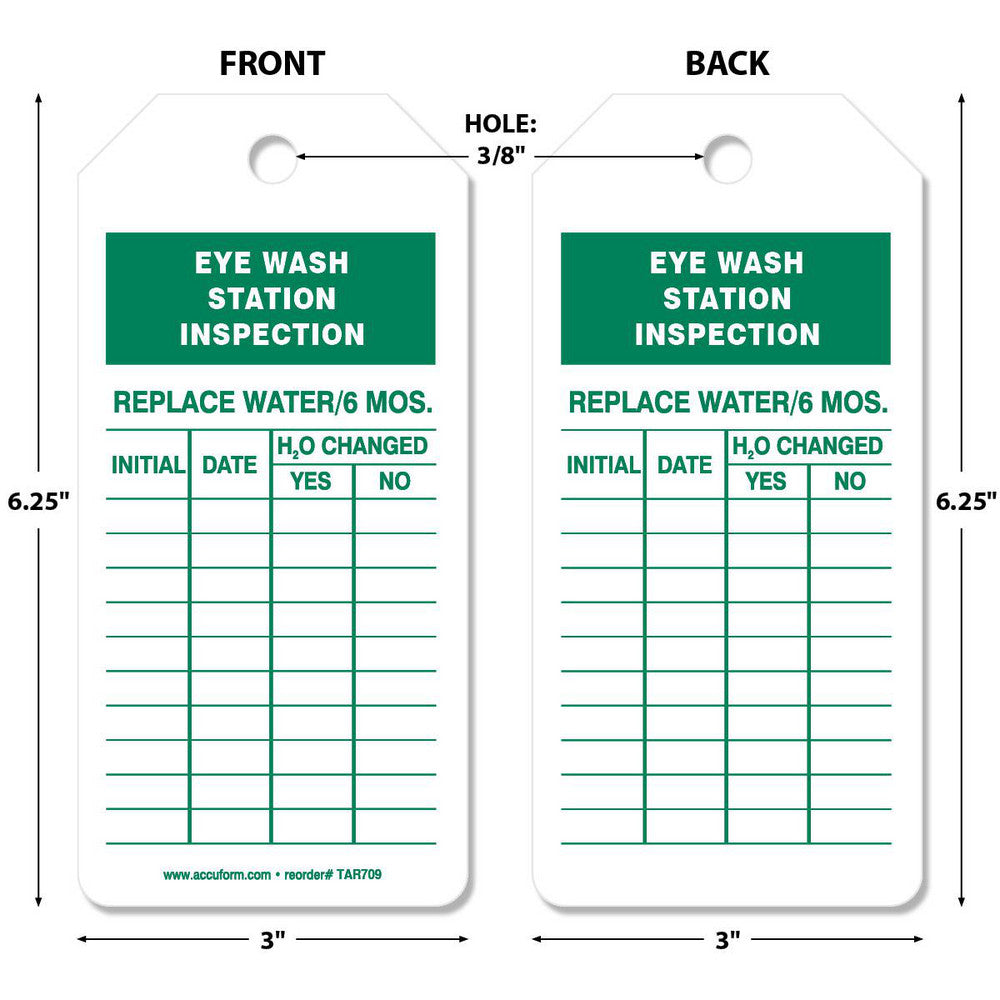 AccuformNMC TAR709 Inspection Tag Rectangle, 6-1/4" High, Synthetic Paper, "Blank"