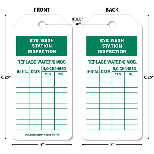 AccuformNMC TAR709 Inspection Tag Rectangle, 6-1/4" High, Synthetic Paper, "Blank"
