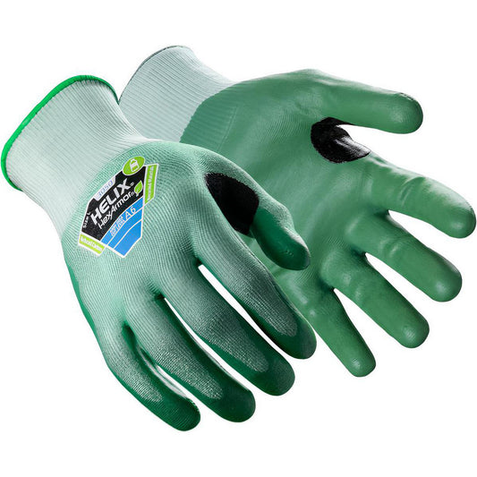 HexArmor 3050-L (9) Cut & Puncture Resistant Gloves Style Knit  Coating Material Nitrile  Coating Coverage Palm & Fingertips  Glove Type Cut, Puncture & Abrasion-Resistant  ANSI/ISEA Cut Resistance Level A6  Primary Material HPPE Blend