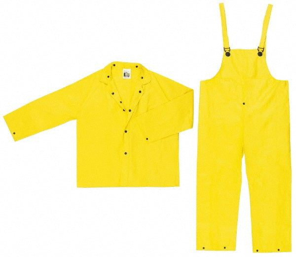 MCR Safety 3003X2 Rain Suit with Pants Size 2X-Large, Non-Hazardous Protection, Yellow, Nylon & PVC
