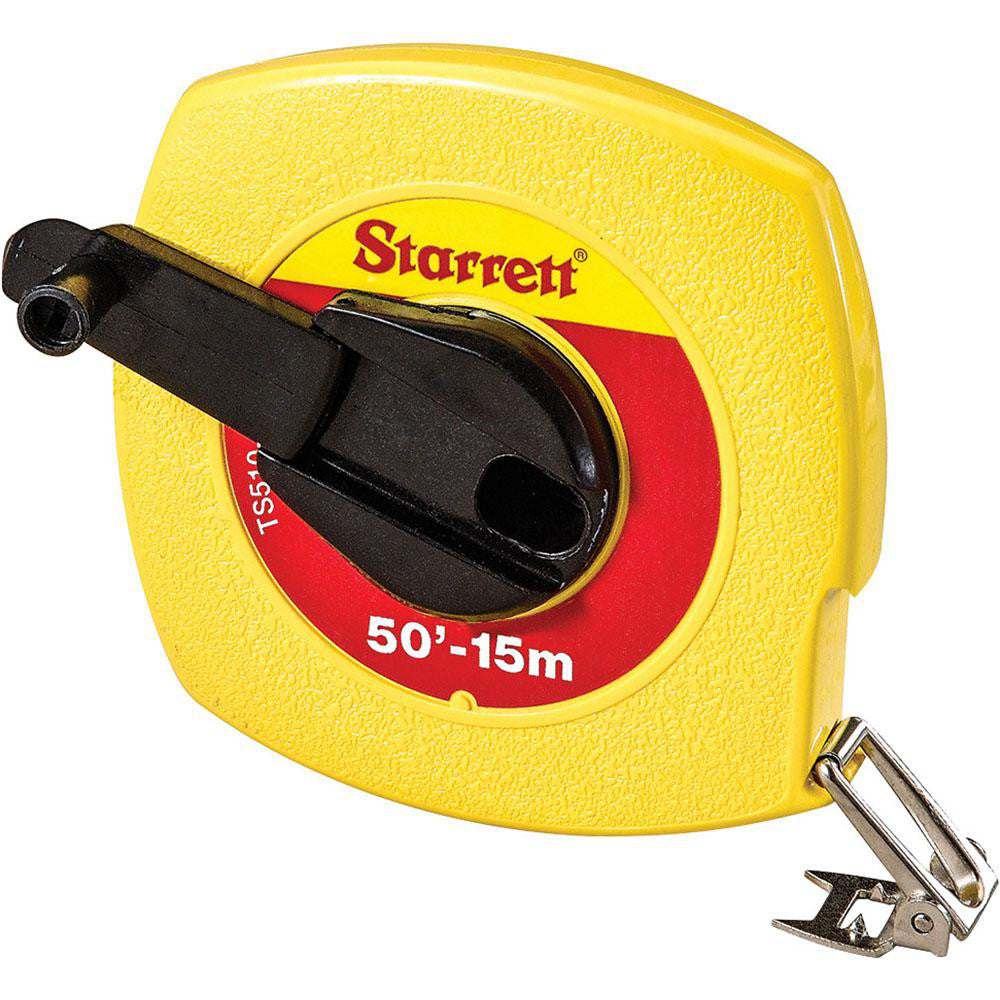 Starrett 30619 Tape Measure 50' Long, 3/8" Width, Yellow Blade