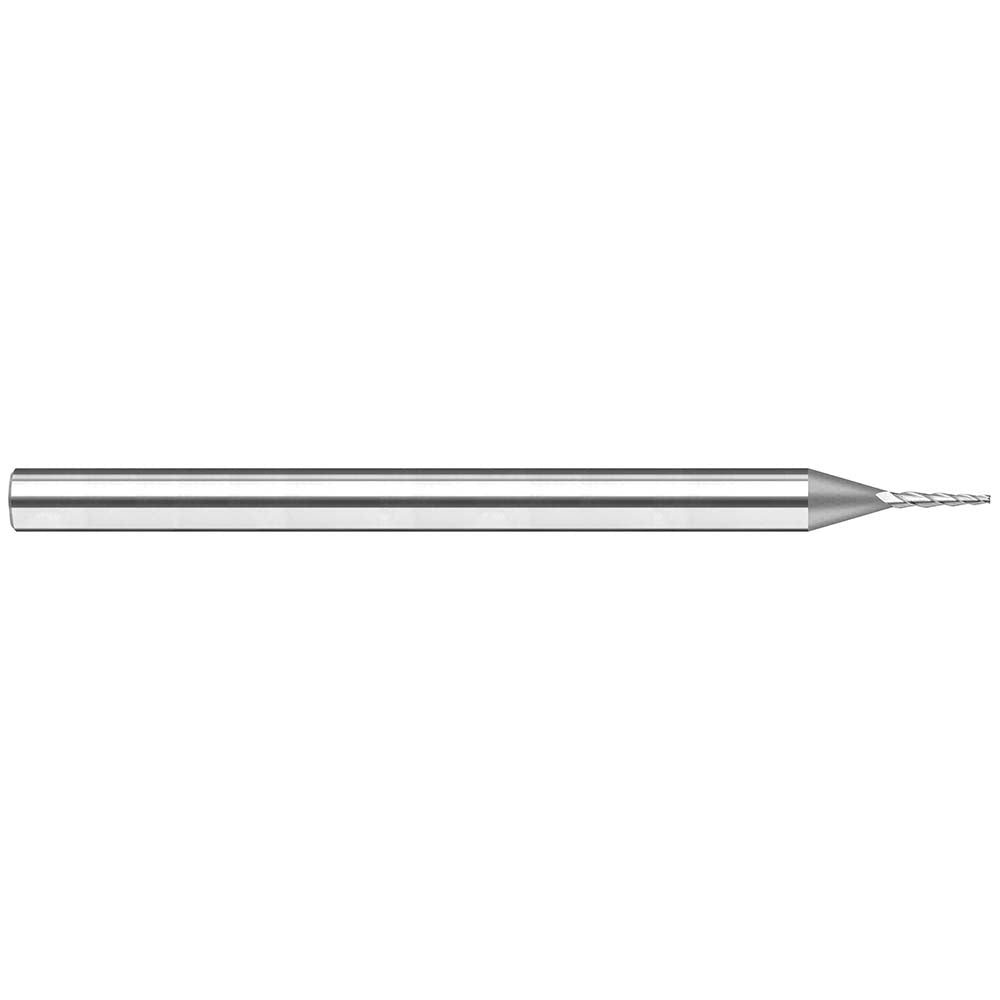 Harvey Tool 41199 Tapered End Mill 15 deg Angle per Side, 1/8" Small Dia, 0.7000" LOC, 3 Flute, Solid Carbide, Square End
