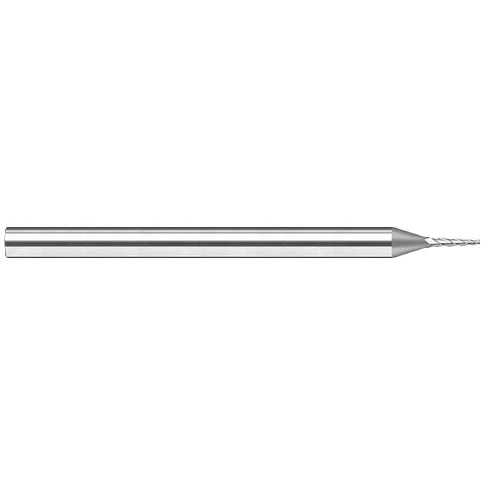 Harvey Tool 919545 Tapered End Mill 15 deg Angle per Side, 0.0450" Small Dia, 1/4" LOC, 3 Flute, Solid Carbide, Square End