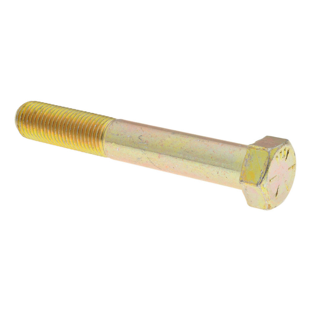 Value Collection 39387 Hex Head Cap Screw 7/16-20 x 3", Grade 8 Steel, Zinc Yellow Dichromate Finish