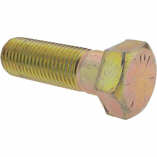 Value Collection 39242 Hex Head Cap Screw 1-1/4 - 7 x 4", Grade 8 Steel, Zinc Yellow Dichromate Finish