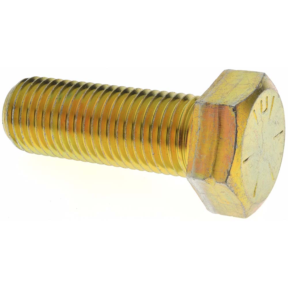 Value Collection 39241 Hex Head Cap Screw 1-1/4 - 7 x 3-1/2", Grade 8 Steel, Zinc Yellow Dichromate Finish
