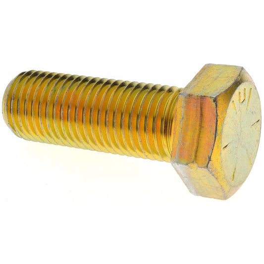 Value Collection 39241 Hex Head Cap Screw 1-1/4 - 7 x 3-1/2", Grade 8 Steel, Zinc Yellow Dichromate Finish