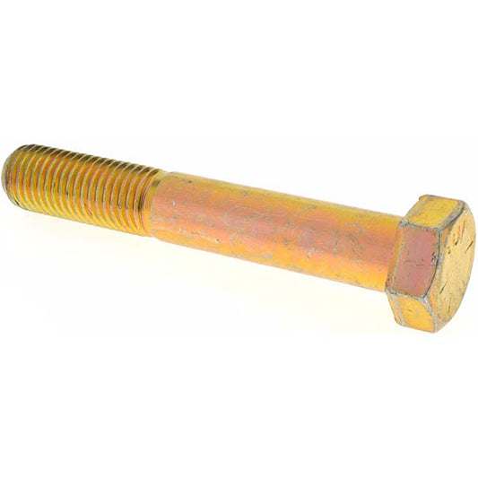 Value Collection 39204 Hex Head Cap Screw 7/8-9 x 5-1/2", Grade 8 Steel, Zinc Yellow Dichromate Finish
