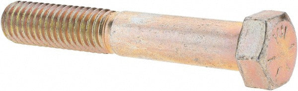 Value Collection 39086 Hex Head Cap Screw 7/16-14 x 2-3/4", Grade 8 Steel, Zinc Yellow Dichromate Finish