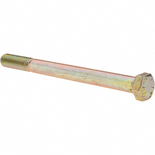Value Collection 39067 Hex Head Cap Screw 3/8-16 x 4-1/2", Grade 8 Steel, Zinc Yellow Dichromate Finish