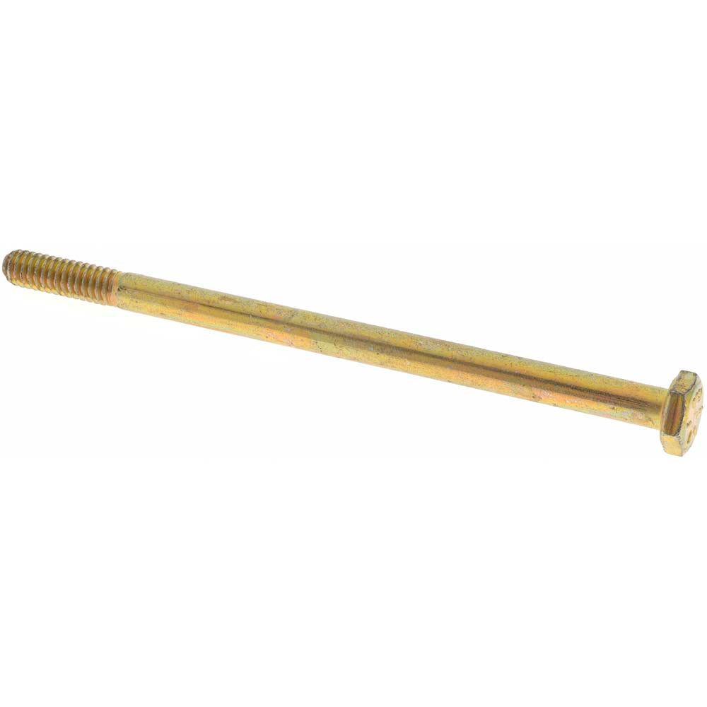 Value Collection 39015 Hex Head Cap Screw 1/4-20 x 4-1/2", Grade 8 Steel, Zinc Yellow Dichromate Finish