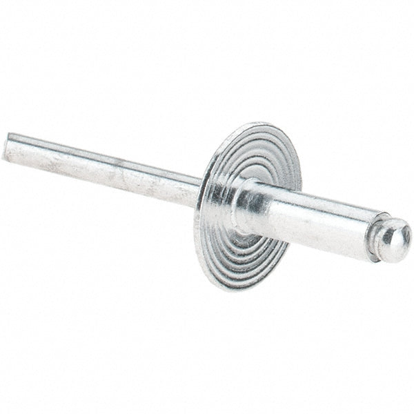 Value Collection 34126 Open End Blind Rivet Size 66, Large Flange Dome Head, Aluminum Body, Aluminum Mandrel