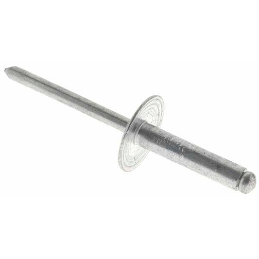 Value Collection 34128 Open End Blind Rivet Size 610, Large Flange Dome Head, Aluminum Body, Aluminum Mandrel