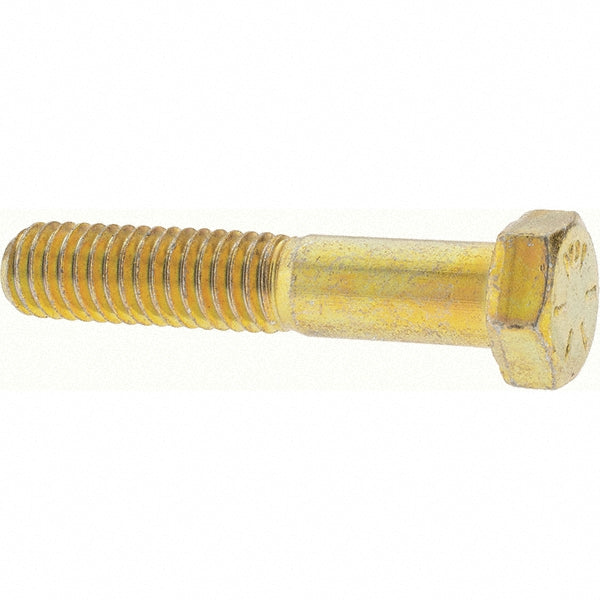 Value Collection 39058 Hex Head Cap Screw 3/8-16 x 2", Grade 8 Steel, Zinc Yellow Dichromate Finish