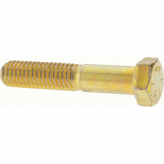 Value Collection 39058 Hex Head Cap Screw 3/8-16 x 2", Grade 8 Steel, Zinc Yellow Dichromate Finish