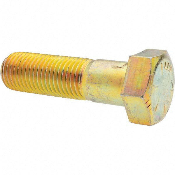 Value Collection 39243 Hex Head Cap Screw 1-1/4 - 7 x 4-1/2", Grade 8 Steel, Zinc Yellow Dichromate Finish
