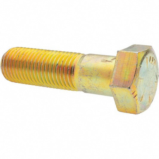 Value Collection 39243 Hex Head Cap Screw 1-1/4 - 7 x 4-1/2", Grade 8 Steel, Zinc Yellow Dichromate Finish