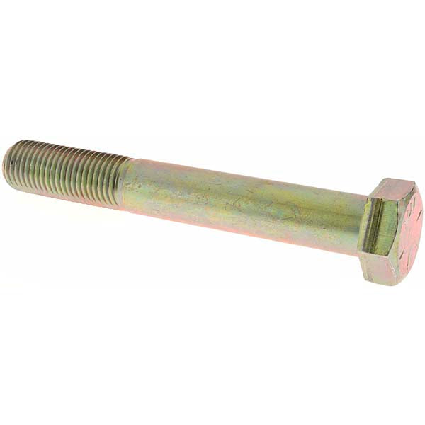 Value Collection 39252 Hex Head Cap Screw 1-1/4 - 7 x 9", Grade 8 Steel, Zinc Yellow Dichromate Finish