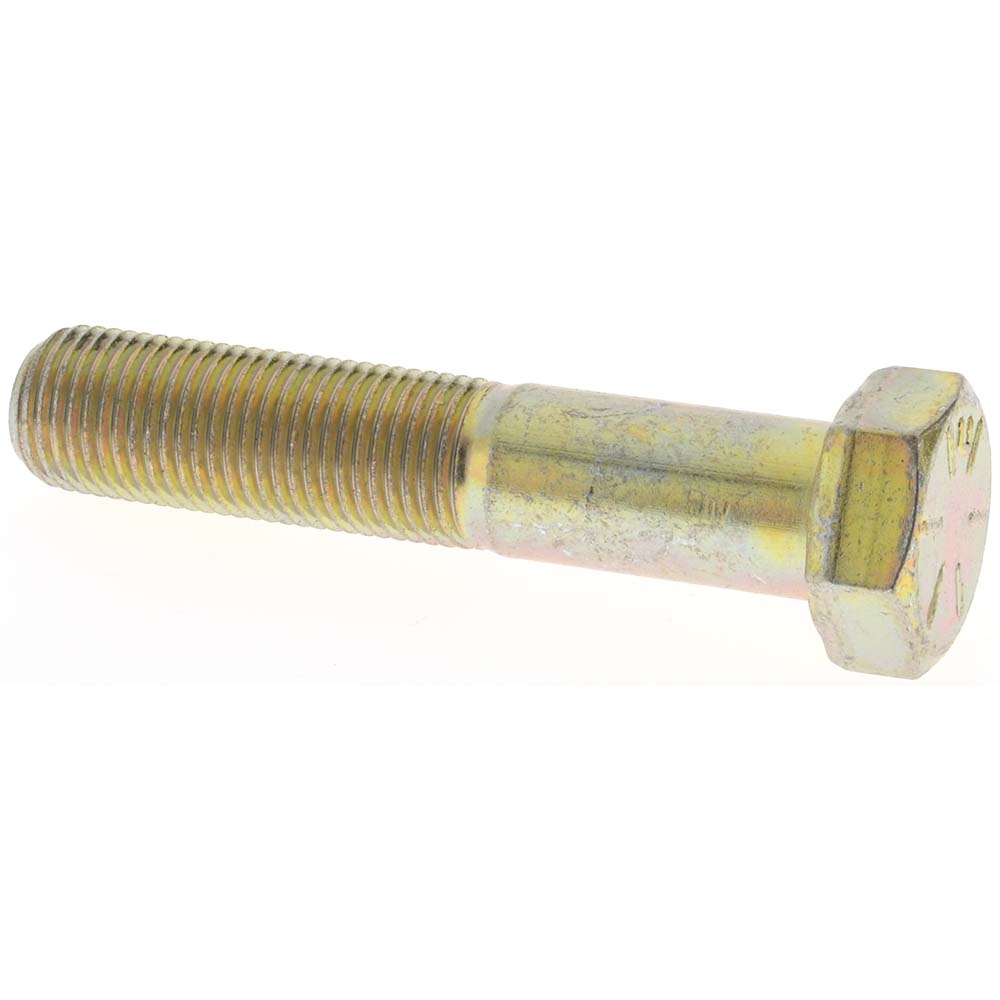 Value Collection MP39410 Hex Head Cap Screw 1/2-20 x 2-1/2", Grade 8 Steel, Zinc Yellow Dichromate Finish