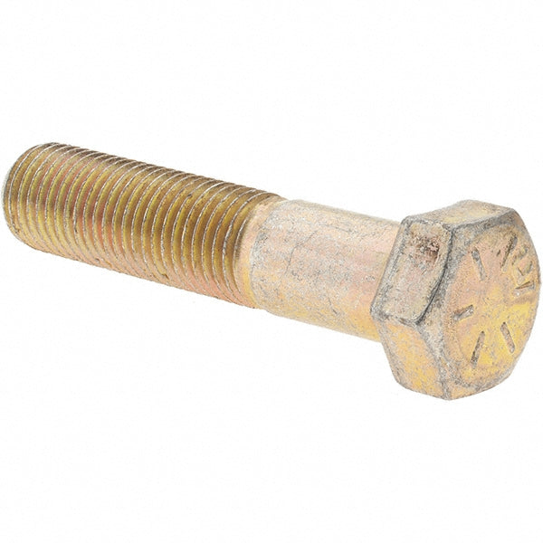 Value Collection MP39383 Hex Head Cap Screw 7/16-20 x 2", Grade 8 Steel, Zinc Yellow Dichromate Finish