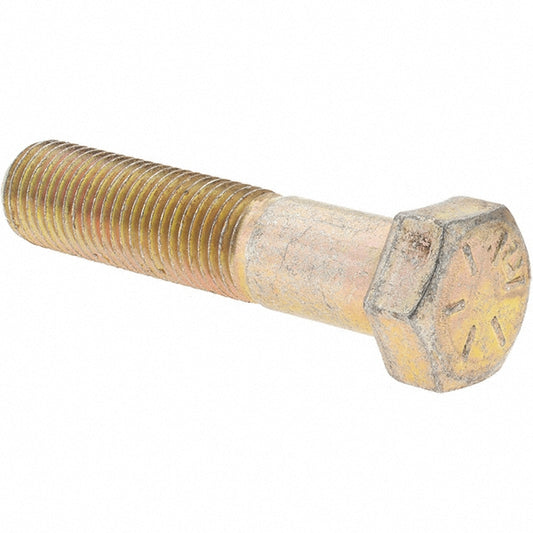 Value Collection MP39383 Hex Head Cap Screw 7/16-20 x 2", Grade 8 Steel, Zinc Yellow Dichromate Finish