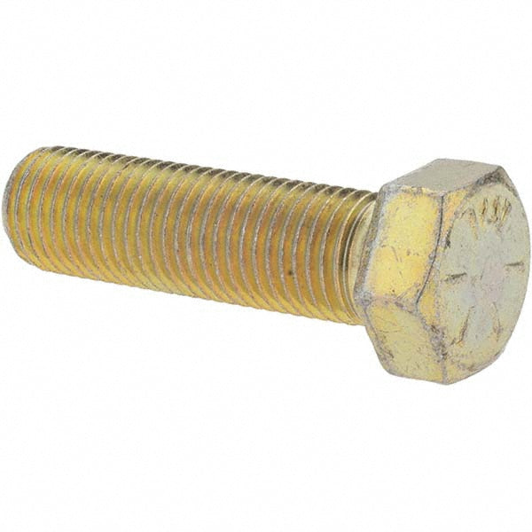 Value Collection MP39381 Hex Head Cap Screw 7/16-20 x 1-1/2", Grade 8 Steel, Zinc Yellow Dichromate Finish