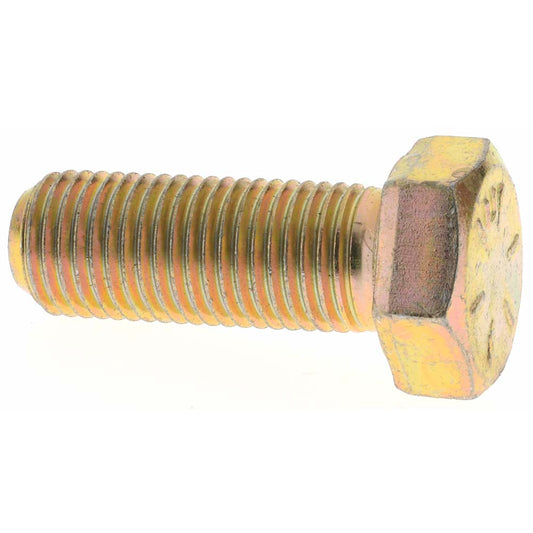 Value Collection MP39354 Hex Head Cap Screw 3/8-24 x 1", Grade 8 Steel, Zinc Yellow Dichromate Finish