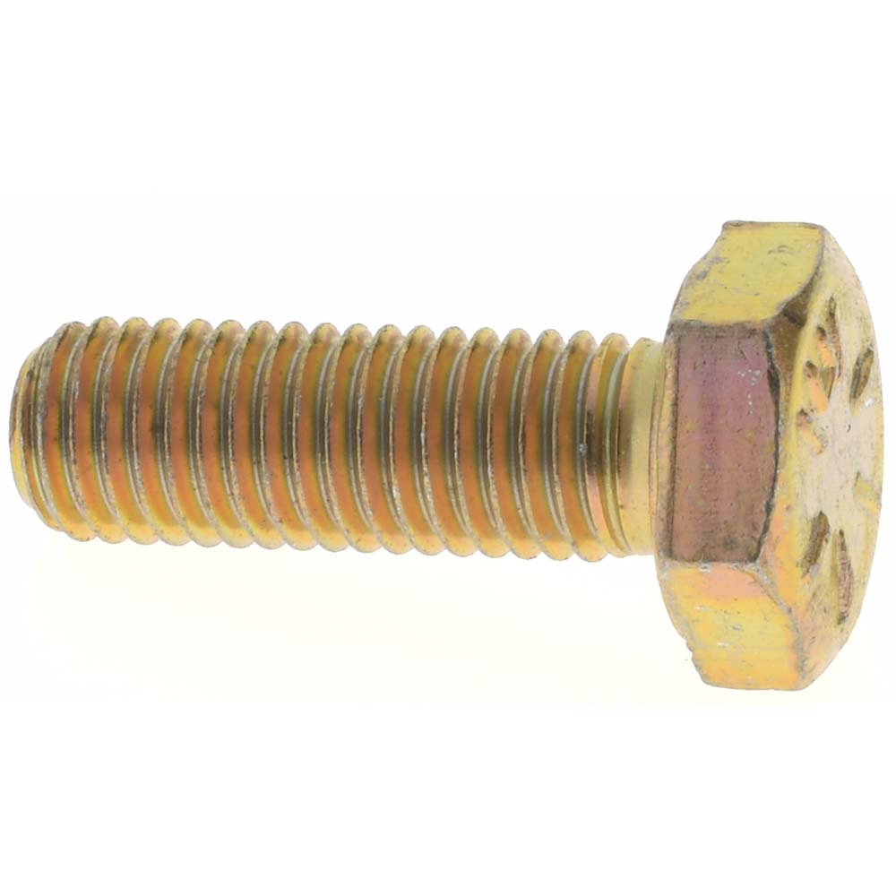 Value Collection MP39302 Hex Head Cap Screw 1/4-28 x 3/4", Grade 8 Steel, Zinc Yellow Dichromate Finish