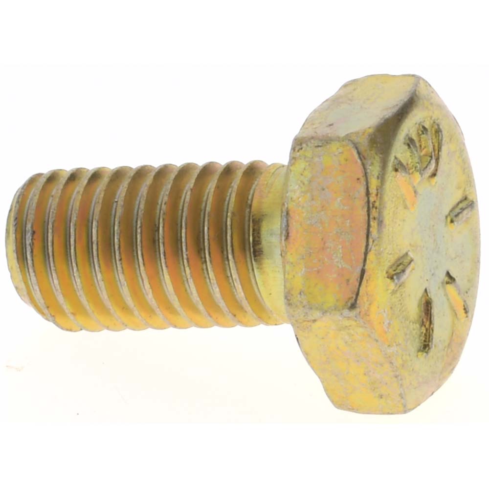 Value Collection MP39300 Hex Head Cap Screw 1/4-28 x 1/2", Grade 8 Steel, Zinc Yellow Dichromate Finish