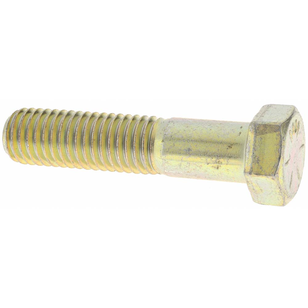 Value Collection MP39135 Hex Head Cap Screw 9/16-12 x 2-1/2", Grade 8 Steel, Zinc Yellow Dichromate Finish