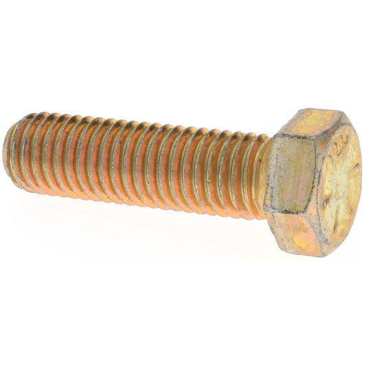 Value Collection MP39133 Hex Head Cap Screw 9/16-12 x 2", Grade 8 Steel, Zinc Yellow Dichromate Finish