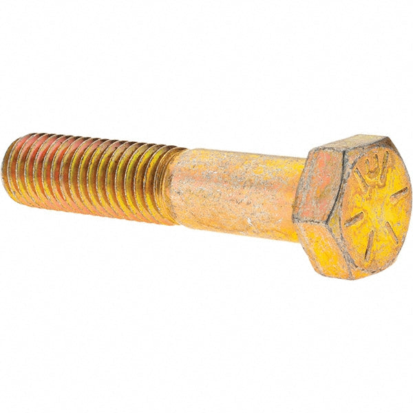 Value Collection MP39110 Hex Head Cap Screw 1/2-13 x 2-1/2", Grade 8 Steel, Zinc Yellow Dichromate Finish