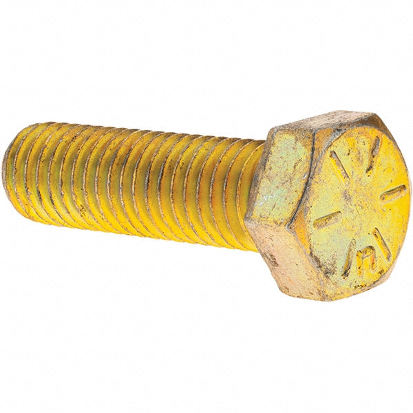 Value Collection MP39107 Hex Head Cap Screw 1/2-13 x 1-3/4", Grade 8 Steel, Zinc Yellow Dichromate Finish