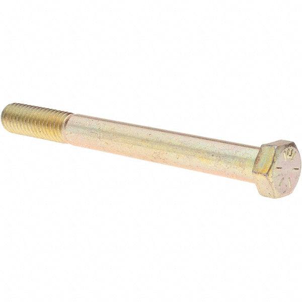 Value Collection MP39092 Hex Head Cap Screw 7/16-14 x 4-1/2", Grade 8 Steel, Zinc Yellow Dichromate Finish