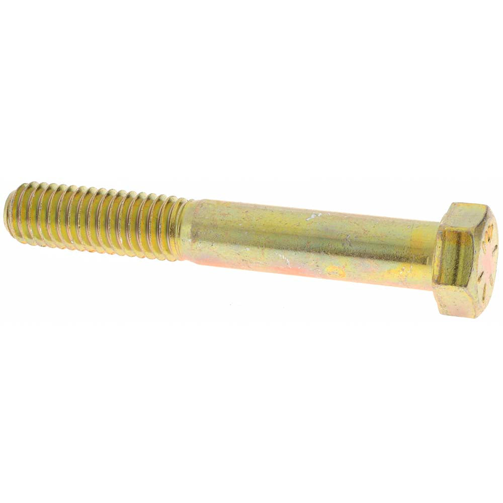 Value Collection MP39087 Hex Head Cap Screw 7/16-14 x 3", Grade 8 Steel, Zinc Yellow Dichromate Finish