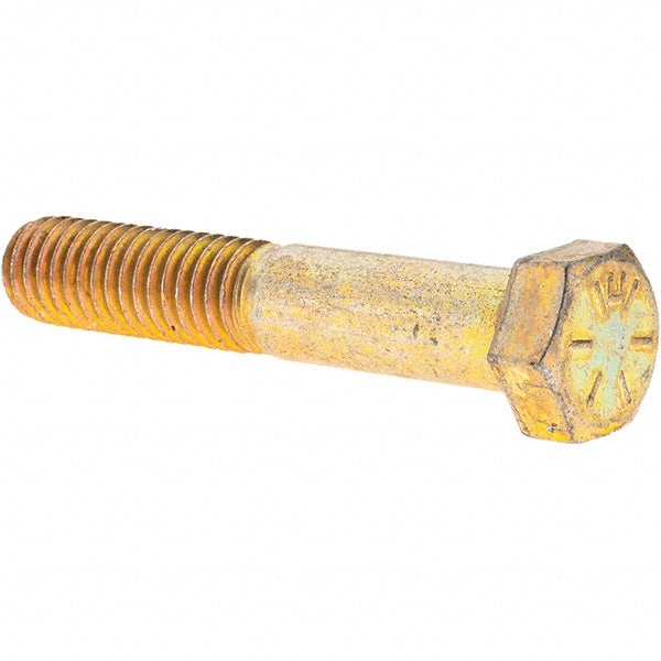 Value Collection MP39085 Hex Head Cap Screw 7/16-14 x 2-1/2", Grade 8 Steel, Zinc Yellow Dichromate Finish