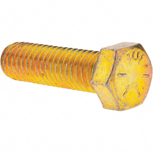 Value Collection MP39081 Hex Head Cap Screw 7/16-14 x 1-1/2", Grade 8 Steel, Zinc Yellow Dichromate Finish