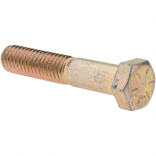 Value Collection MP39058 Hex Head Cap Screw 3/8-16 x 2", Grade 8 Steel, Zinc Yellow Dichromate Finish