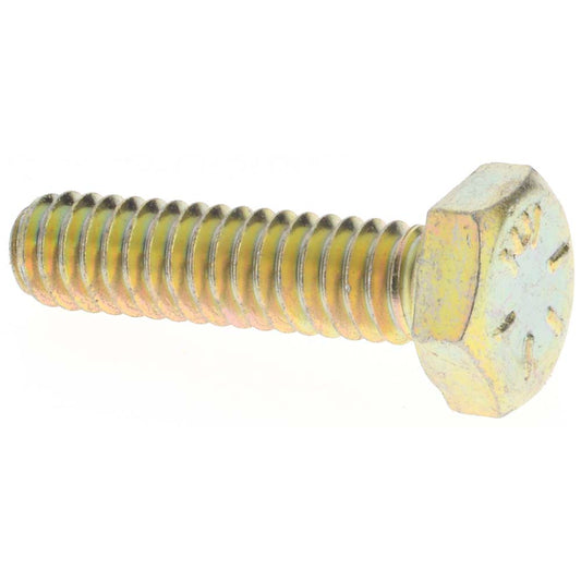 Value Collection MP39004 Hex Head Cap Screw 1/4-20 x 1", Grade 8 Steel, Zinc Yellow Dichromate Finish