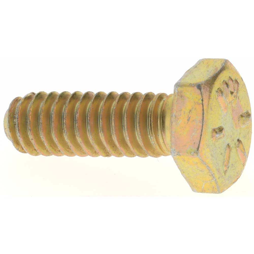 Value Collection MP39002 Hex Head Cap Screw 1/4-20 x 3/4", Grade 8 Steel, Zinc Yellow Dichromate Finish