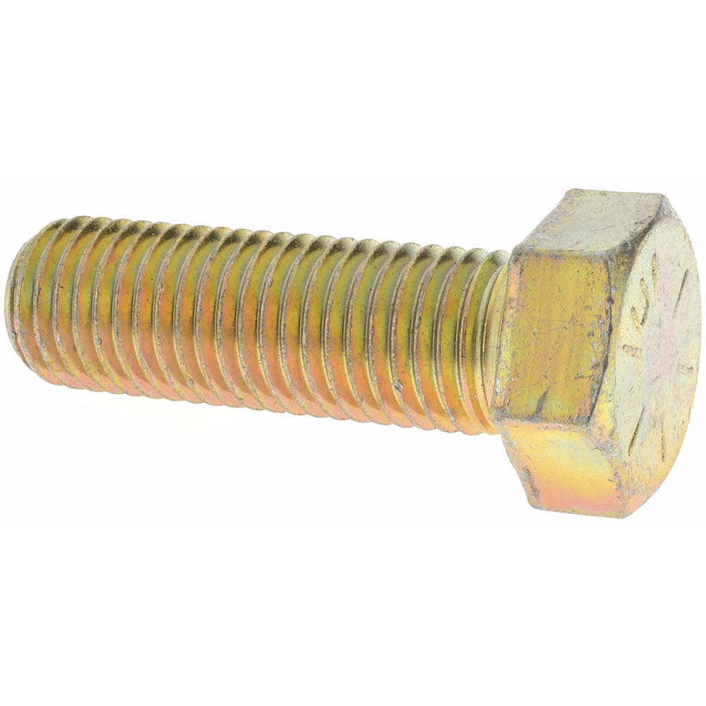 Value Collection C89703 Hex Head Cap Screw 7/8-9 x 2-3/4", Grade 8 Steel, Zinc Yellow Dichromate Finish
