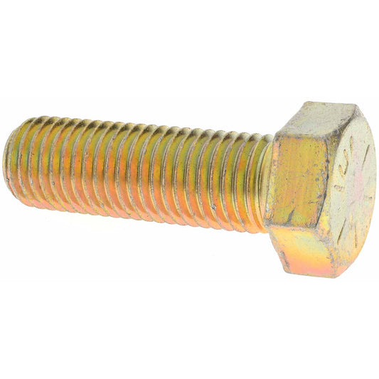 Value Collection C89703 Hex Head Cap Screw 7/8-9 x 2-3/4", Grade 8 Steel, Zinc Yellow Dichromate Finish