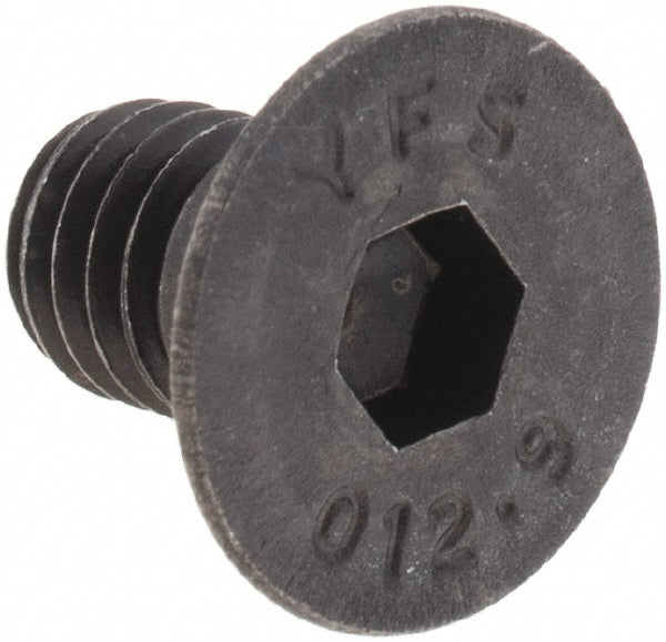 Value Collection 43144 Flat Socket Cap Screw M6x1, 12.9 Alloy Steel, Black Oxide Finish