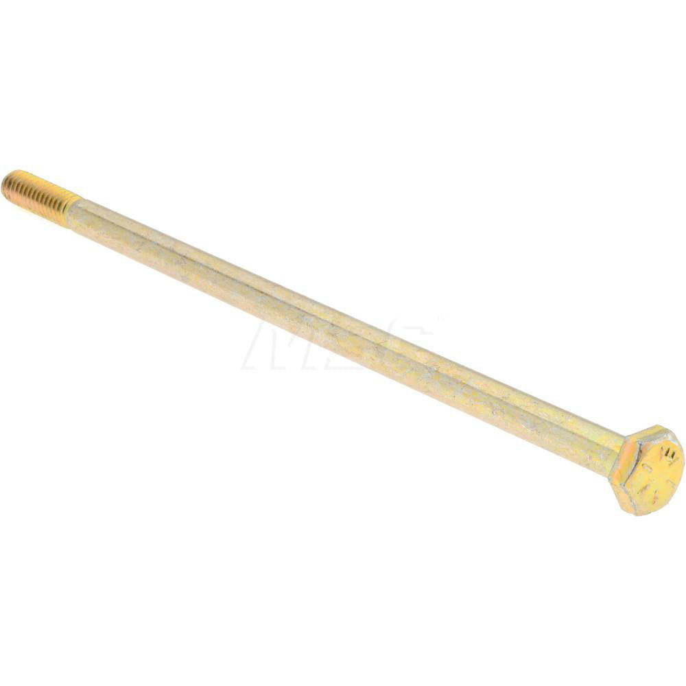 Value Collection C89479 Hex Head Cap Screw 1/4-20 x 6", Grade 8 Steel, Zinc Yellow Dichromate Finish