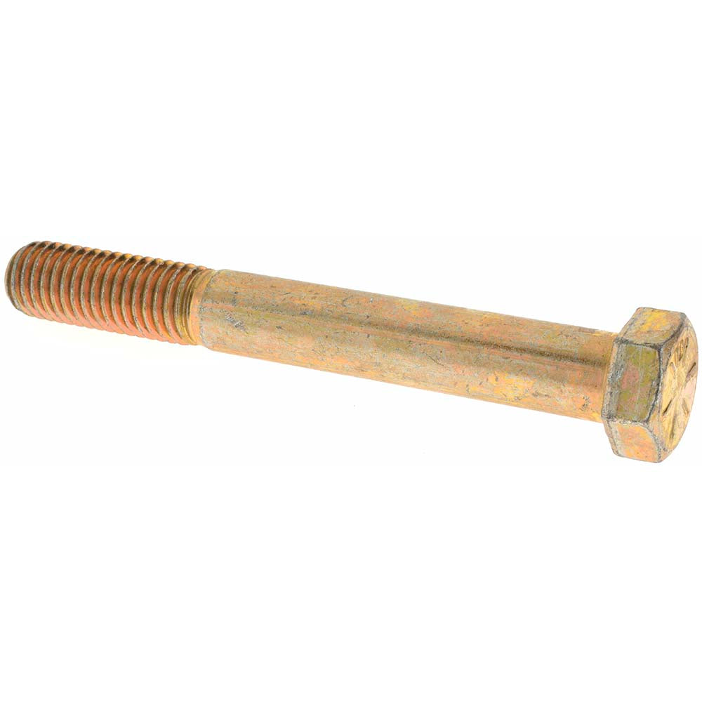 Value Collection C89629 Hex Head Cap Screw 9/16-12 x 4-1/2", Grade 8 Steel, Zinc Yellow Dichromate Finish