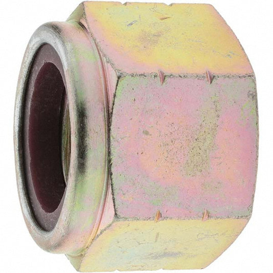 Value Collection KP78220 Hex Lock Nut Insert, Nylon Insert, 1-1/4-7, Grade 8 Steel, Zinc Yellow Dichromate Finish