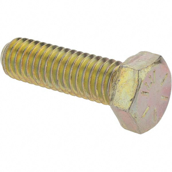 Value Collection MP39055 Hex Head Cap Screw 3/8-16 x 1-1/4", Grade 8 Steel, Zinc Yellow Dichromate Finish
