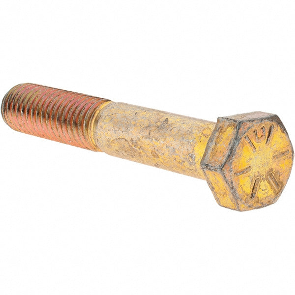 Value Collection MP39112 Hex Head Cap Screw 1/2-13 x 3", Grade 8 Steel, Zinc Yellow Dichromate Finish